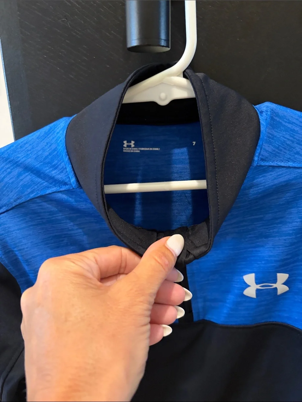 Under Armour Royal Blue and Black Half-Zip Pullover